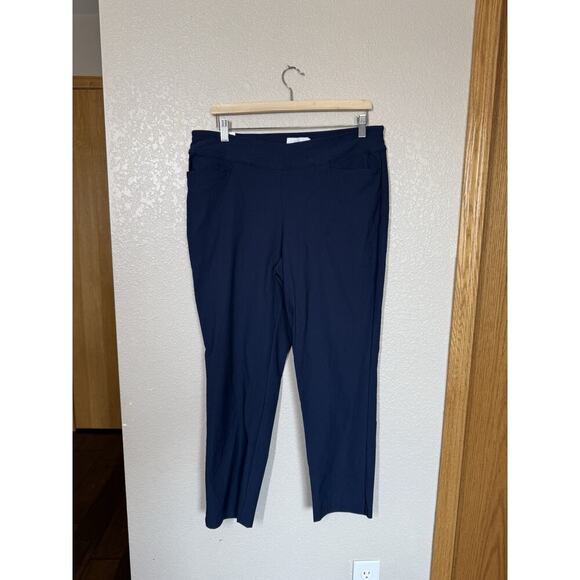 Lady Hagan Women’s Easy Shaper Pull On Ankle Pants Size 14 Dark Navy Missys New - Picture 1 of 6